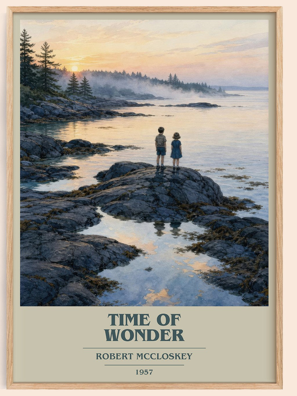 Time of Wonder book cover book poster by Robert McCloskey – framed literary art print