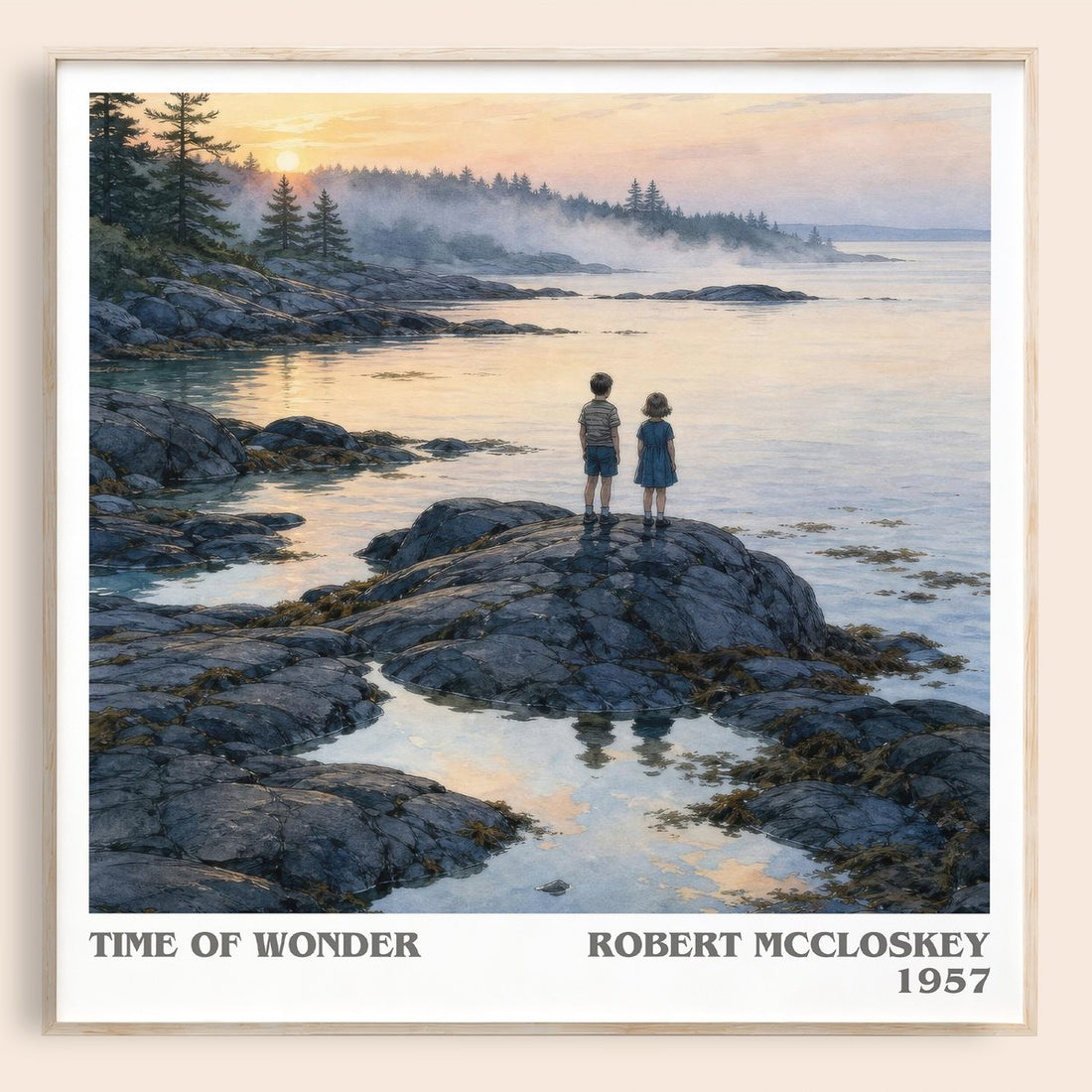 Time of Wonder literary book poster by Robert McCloskey – framed literary art print