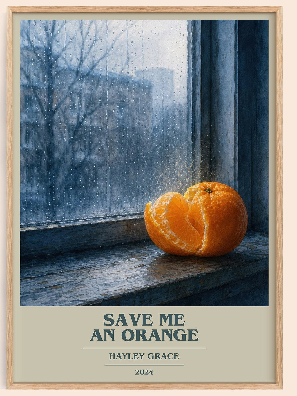 Save me an orange book cover book poster by Hayley Grace – framed literary art print