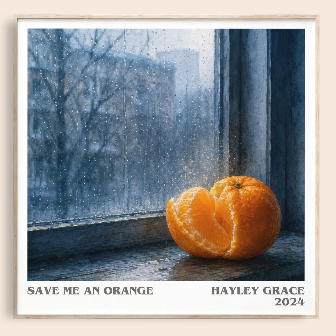 Save me an orange literary book poster by Hayley Grace – framed literary art print