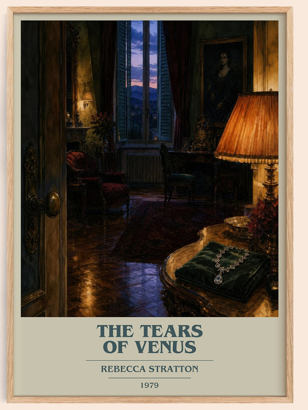 The Tears of Venus book cover book poster by Rebecca Stratton – framed literary art print