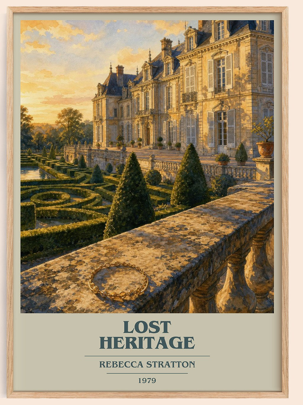 Lost heritage book cover book poster by Rebecca Stratton – framed literary art print