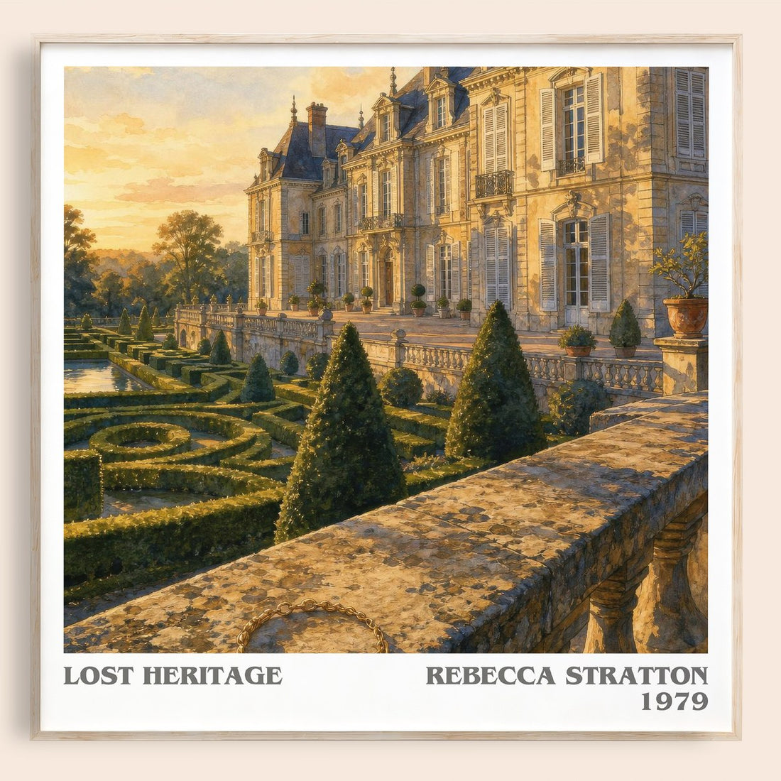 Lost heritage literary book poster by Rebecca Stratton – framed literary art print