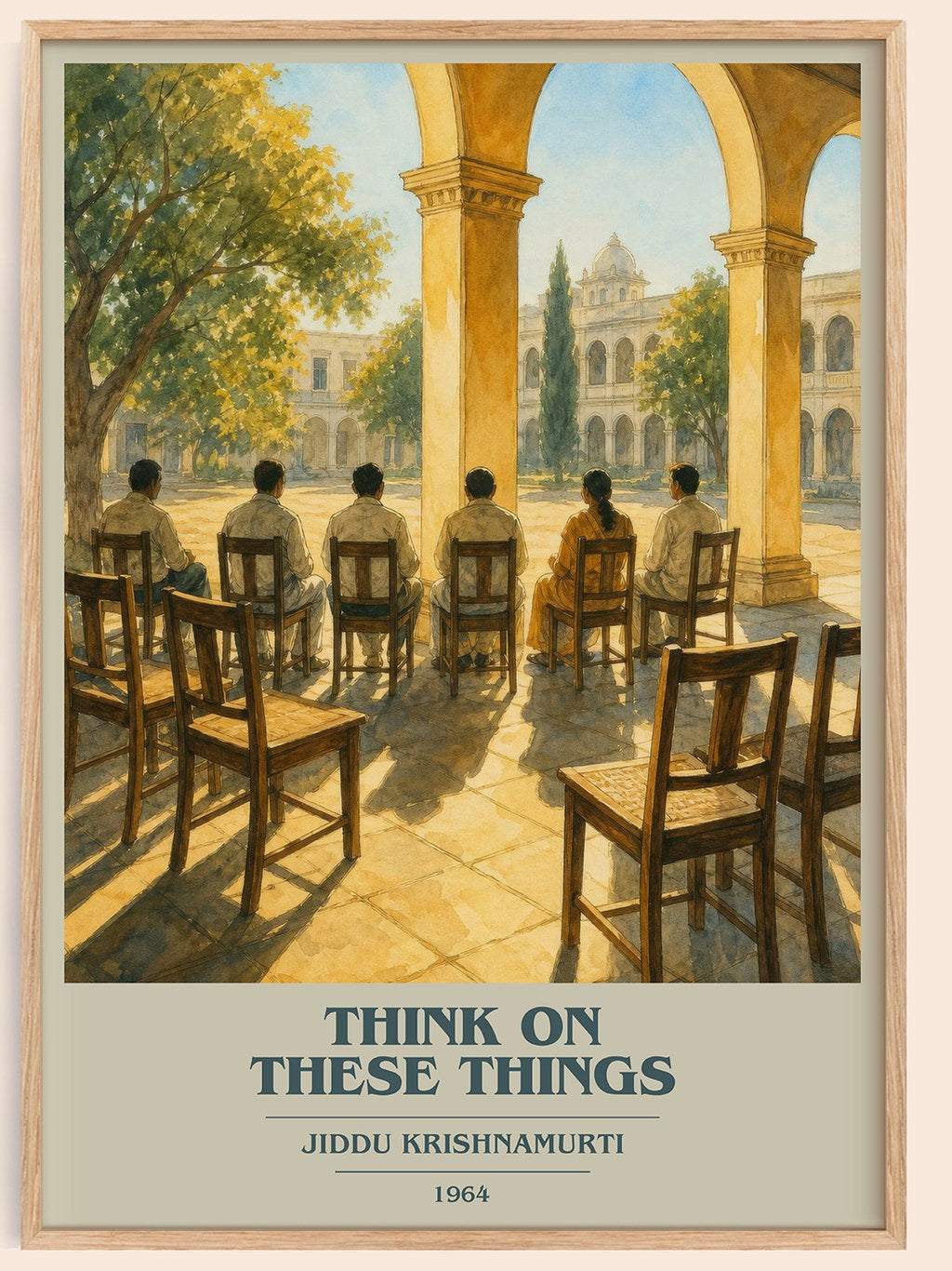 Think on These Things book cover book poster by Jiddu Krishnamurti – framed literary art print