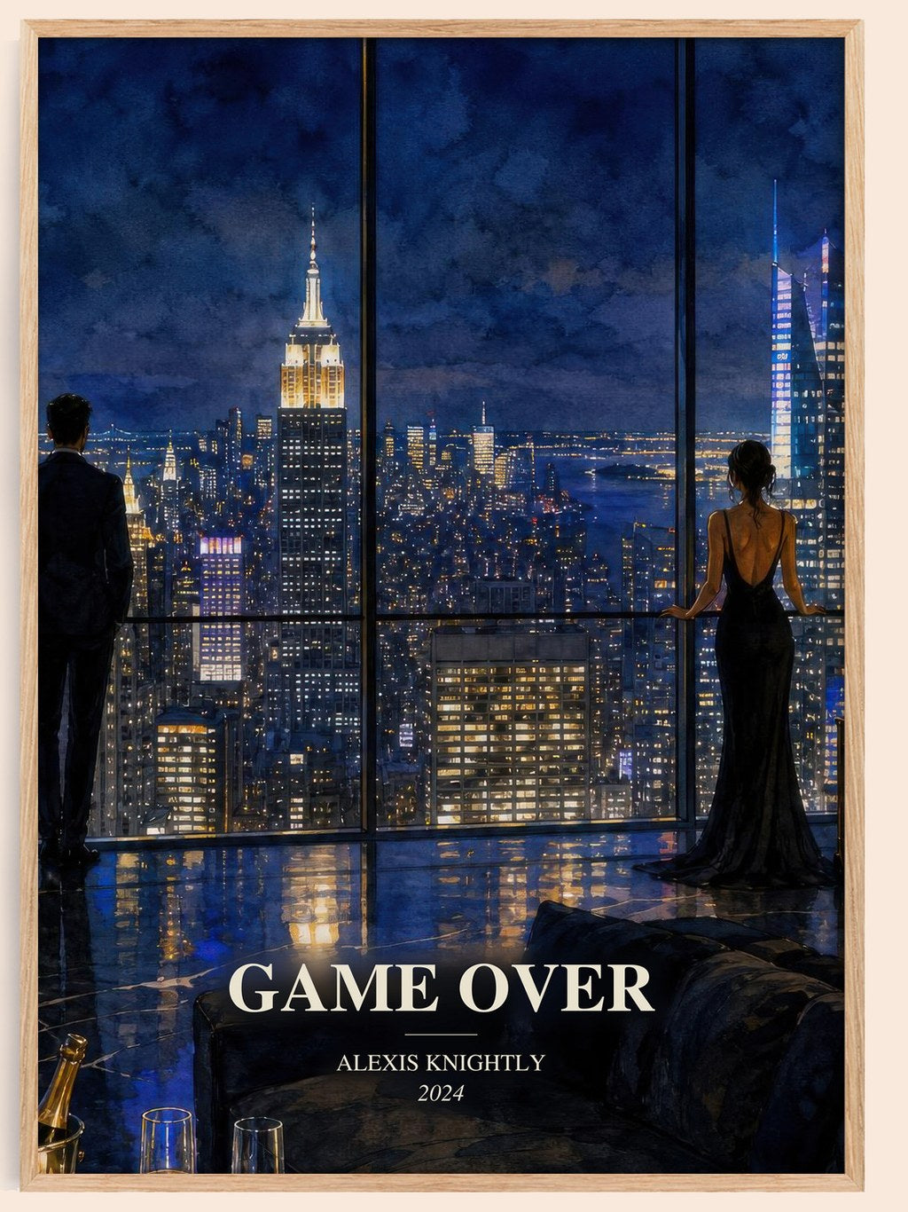 Game Over watercolour book poster by Alexis Knightly – framed literary art print