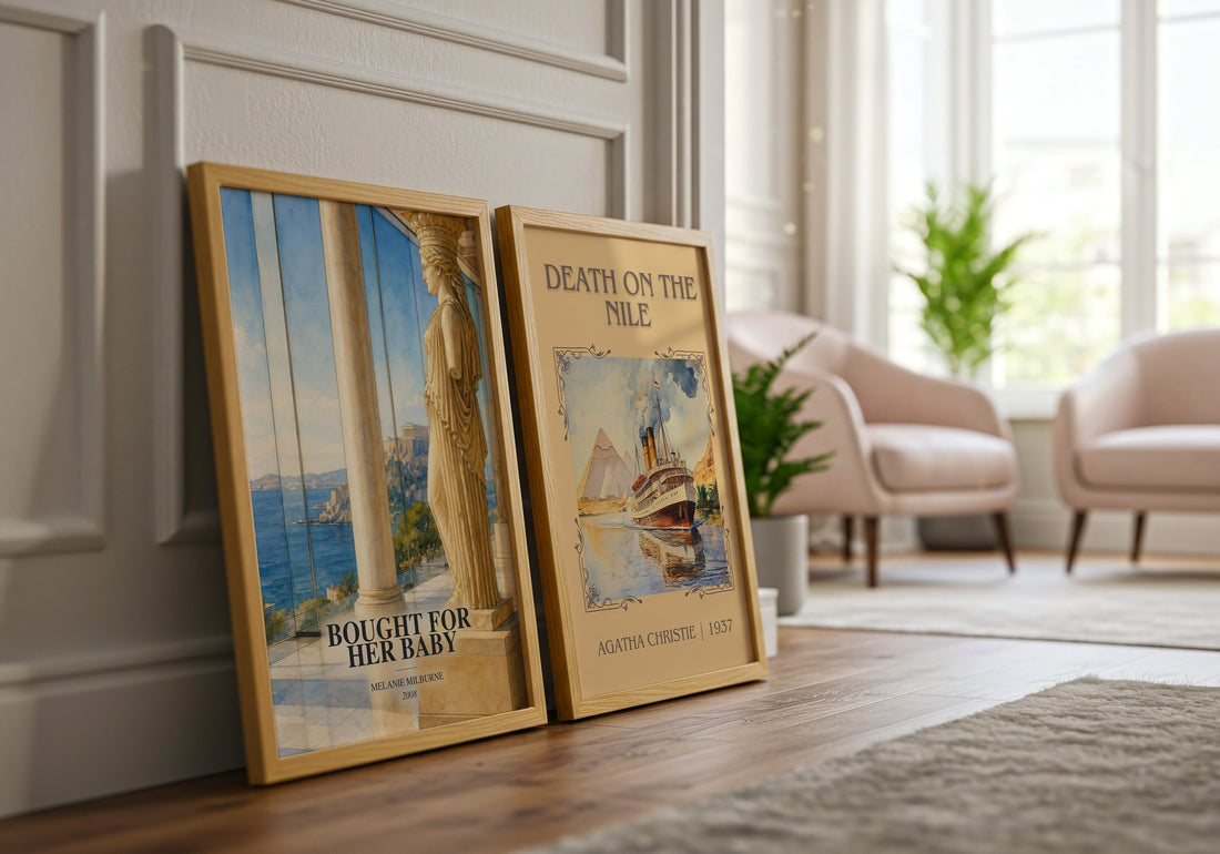 Bought For Her Baby watercolour print framed by window – literary home decor