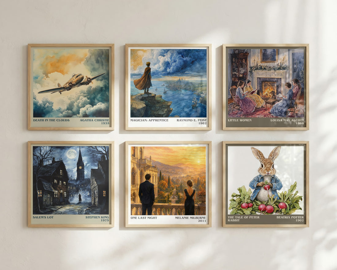 One Last Night literary print in frame leaning in hallway – romance wall art