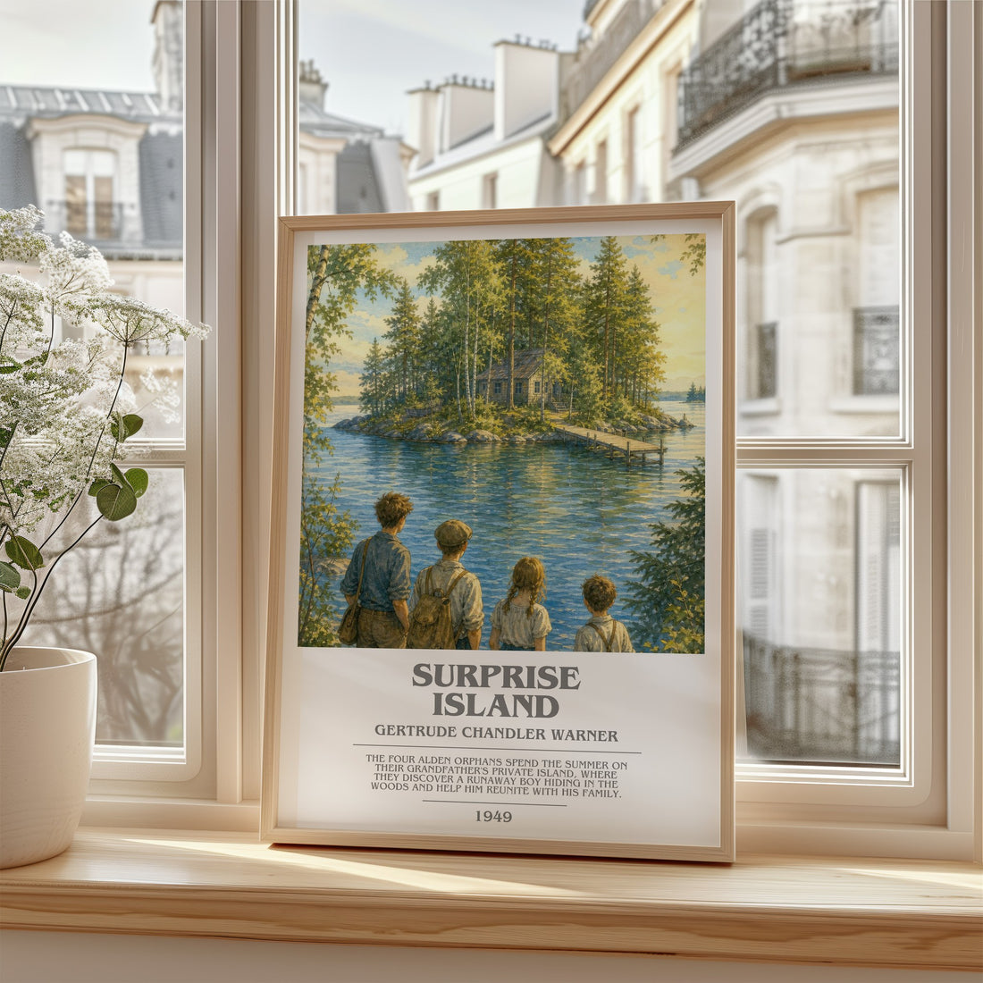 Surprise Island bookish poster colour and style options – Gertrude Chandler Warner book art