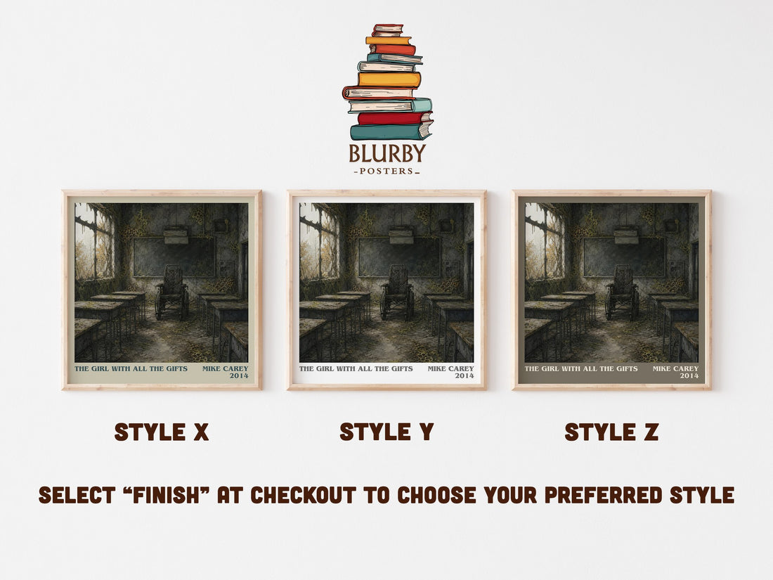 The Girl with All the Gifts literary print in frame leaning in hallway – dystopian wall art (mockup)