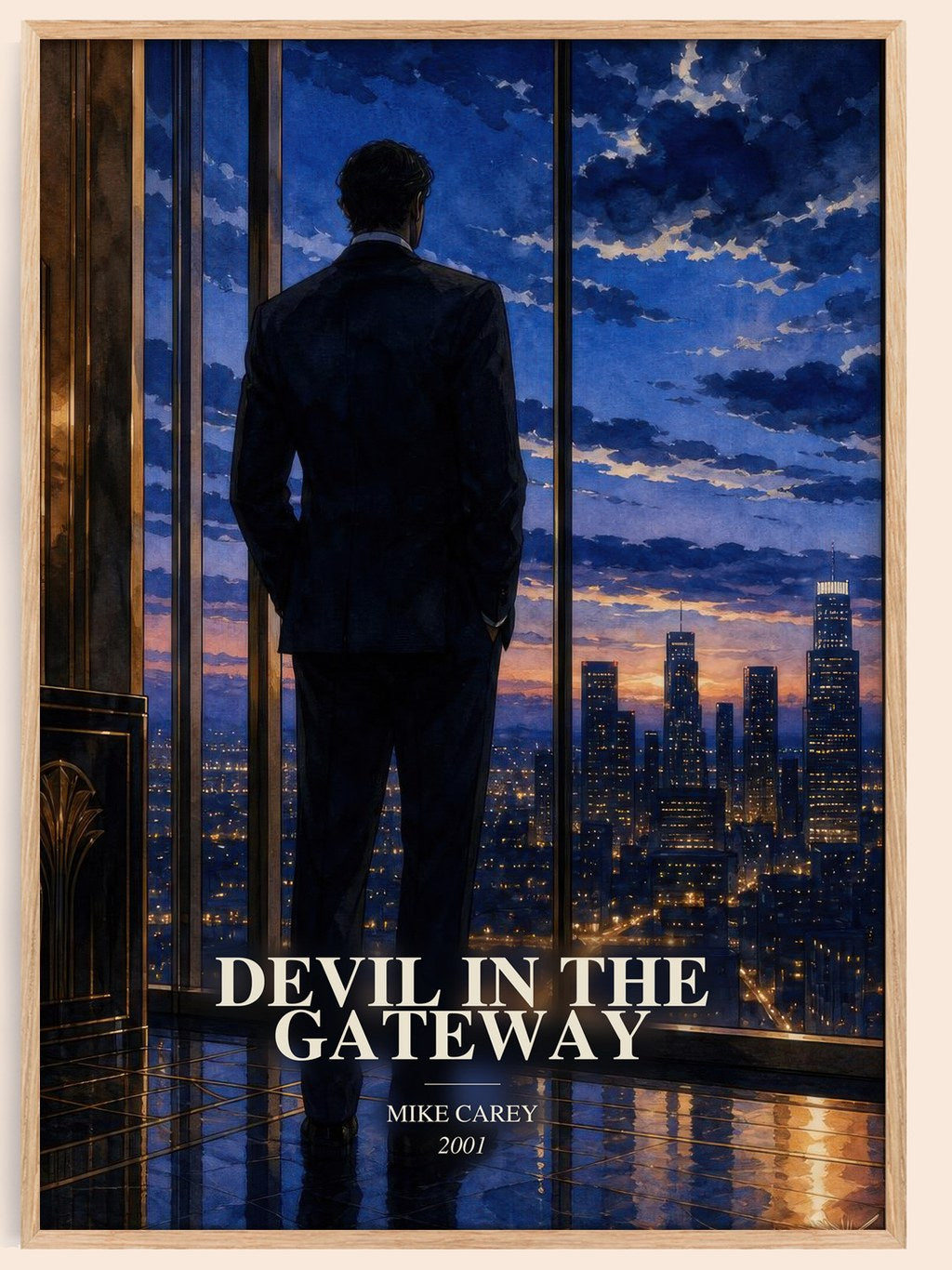 Devil in the Gateway watercolour book poster by Mike Carey – framed literary art print