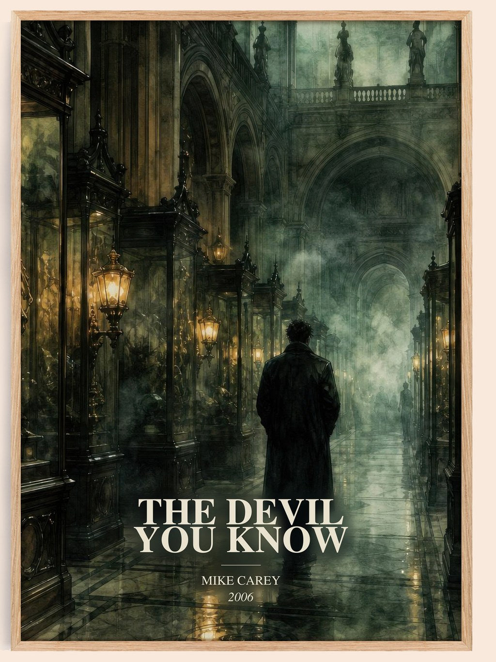 The Devil You Know watercolour book poster by Mike Carey – framed literary art print