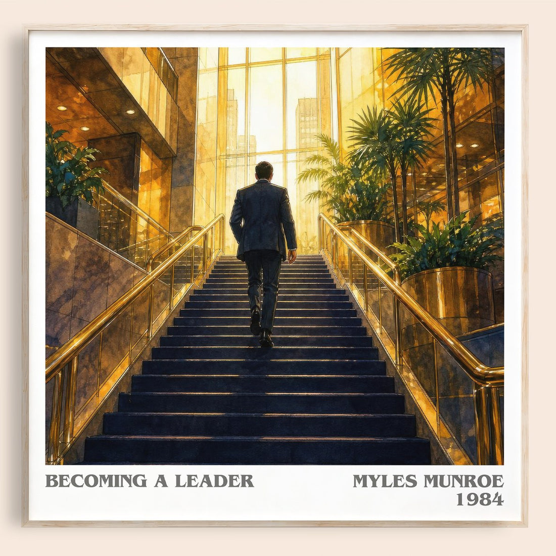Becoming a leader literary book poster by Myles Munroe – framed literary art print
