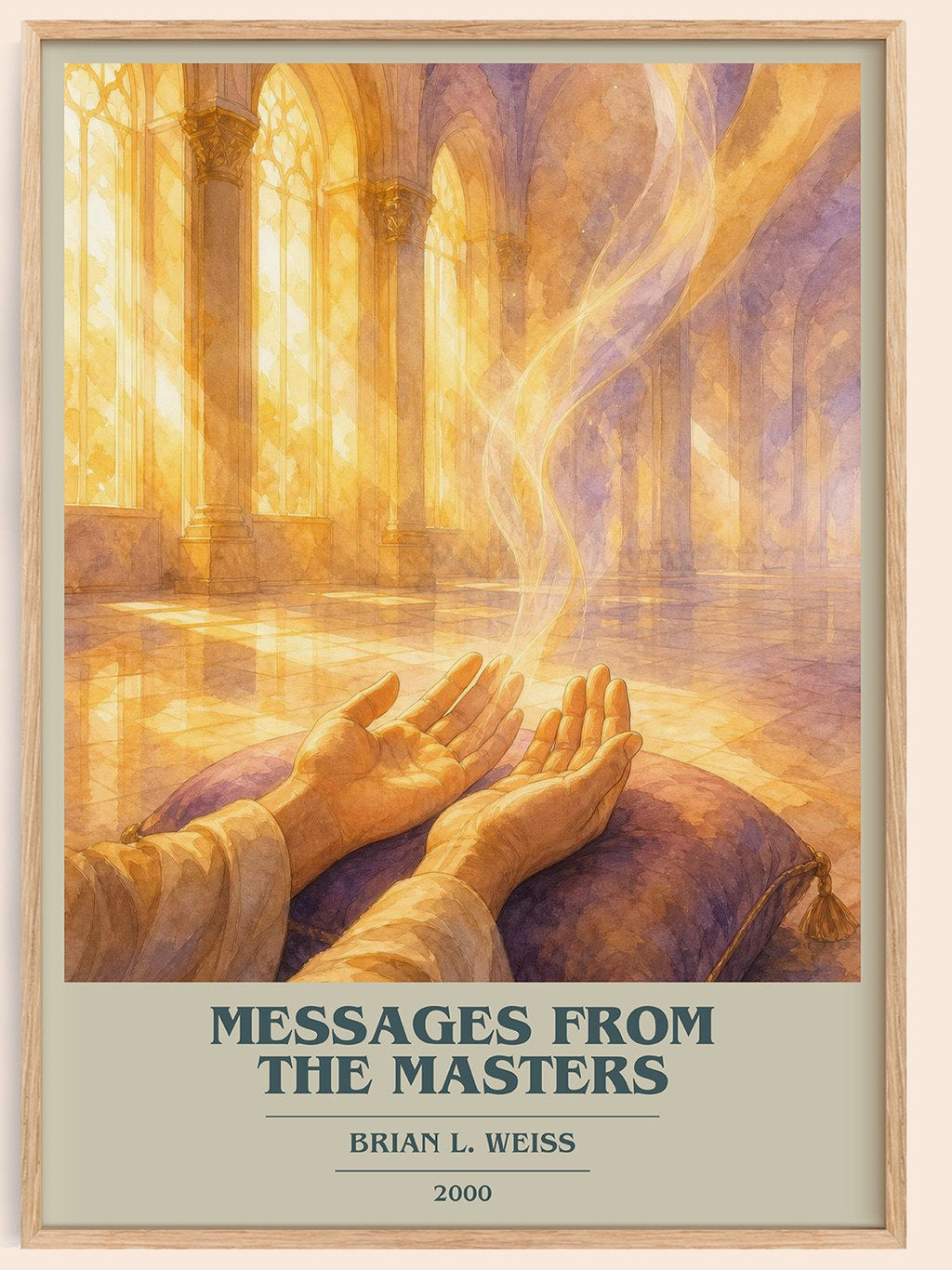 Messages from the masters book cover book poster by Brian L. Weiss – framed literary art print