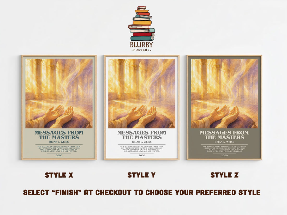 Messages from the masters bookish print in frame leaning in hallway – non fiction wall art (mockup)
