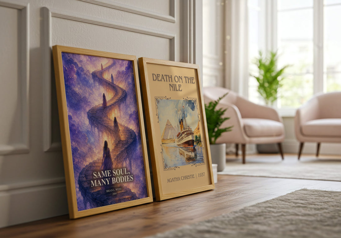 Same Soul, Many Bodies watercolour print framed by window – literary home decor