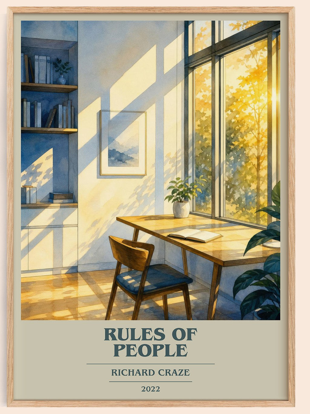 Rules of People book cover book poster by Richard Craze – framed literary art print