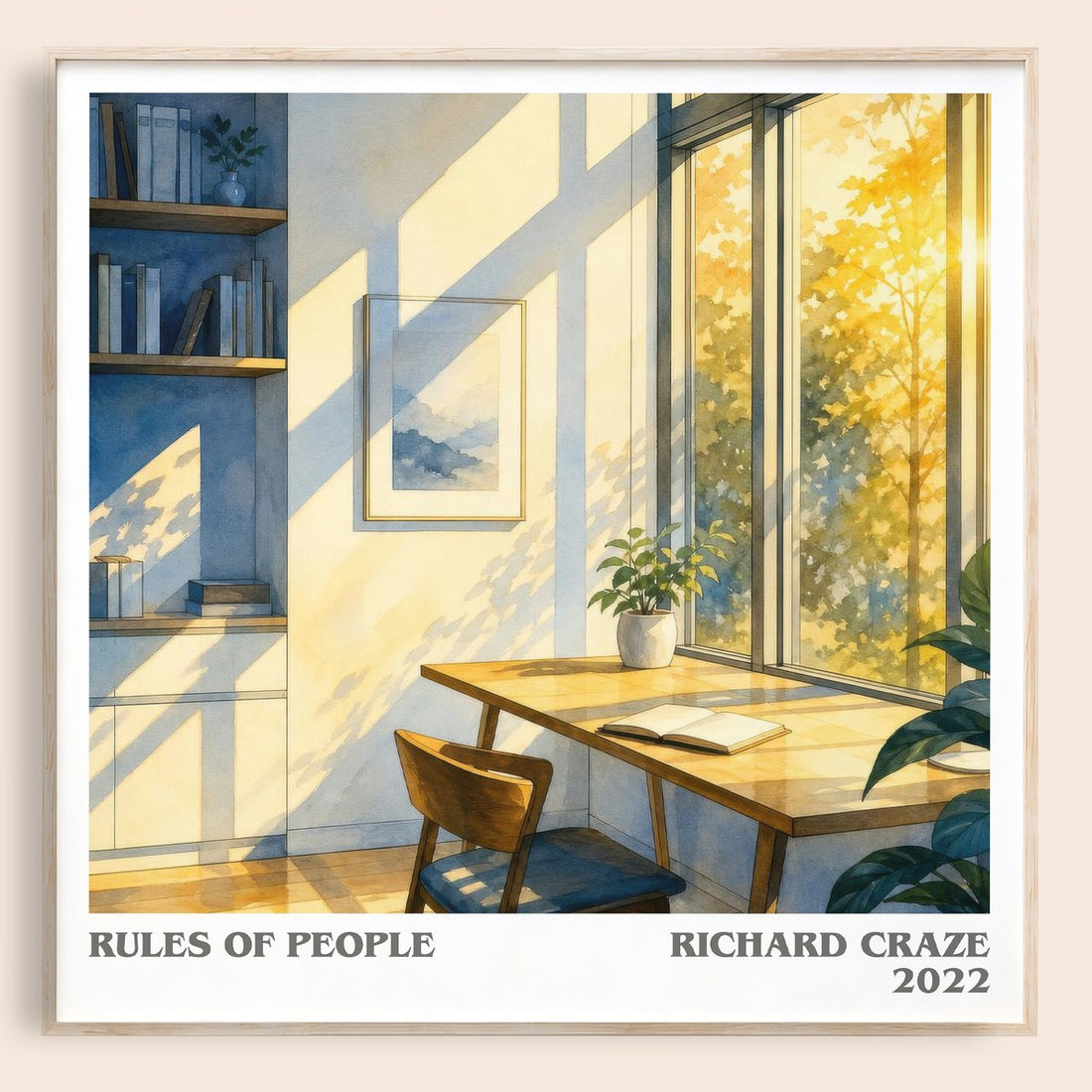 Rules of People literary book poster by Richard Craze – framed literary art print