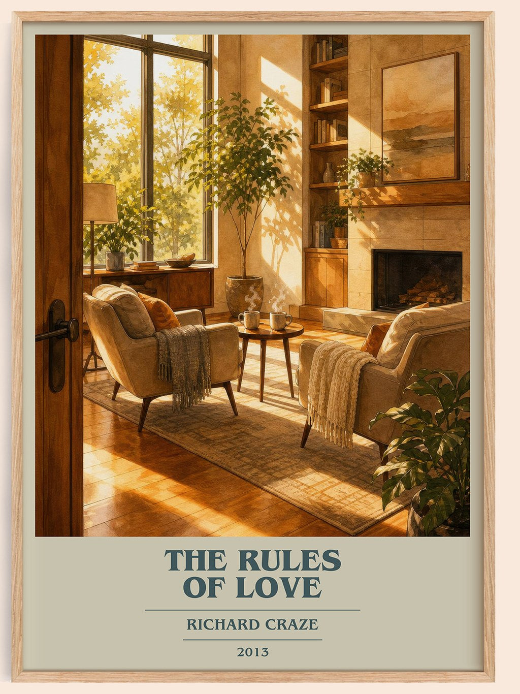 The Rules of Love book cover book poster by Richard Craze – framed literary art print