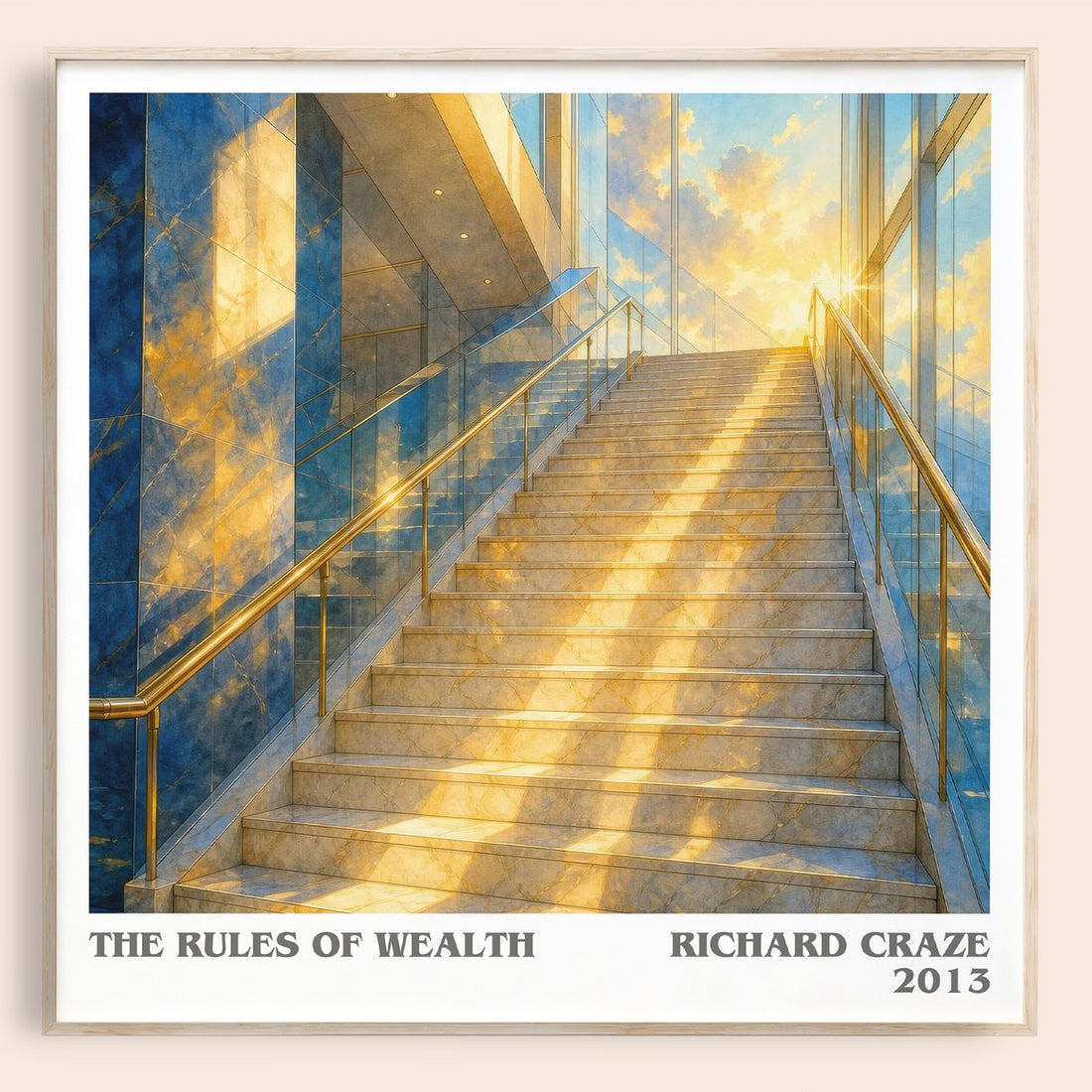 The Rules of Wealth literary book poster by Richard Craze – framed literary art print