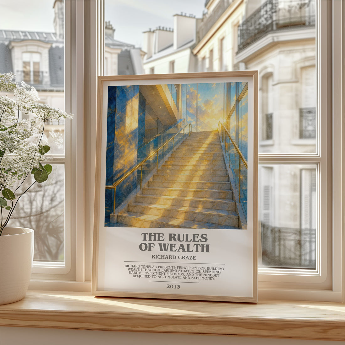 The Rules of Wealth bookish poster colour and style options – Richard Craze book art