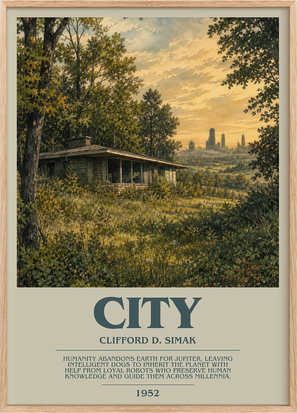 City Bookish Wall Art by Clifford D. Simak