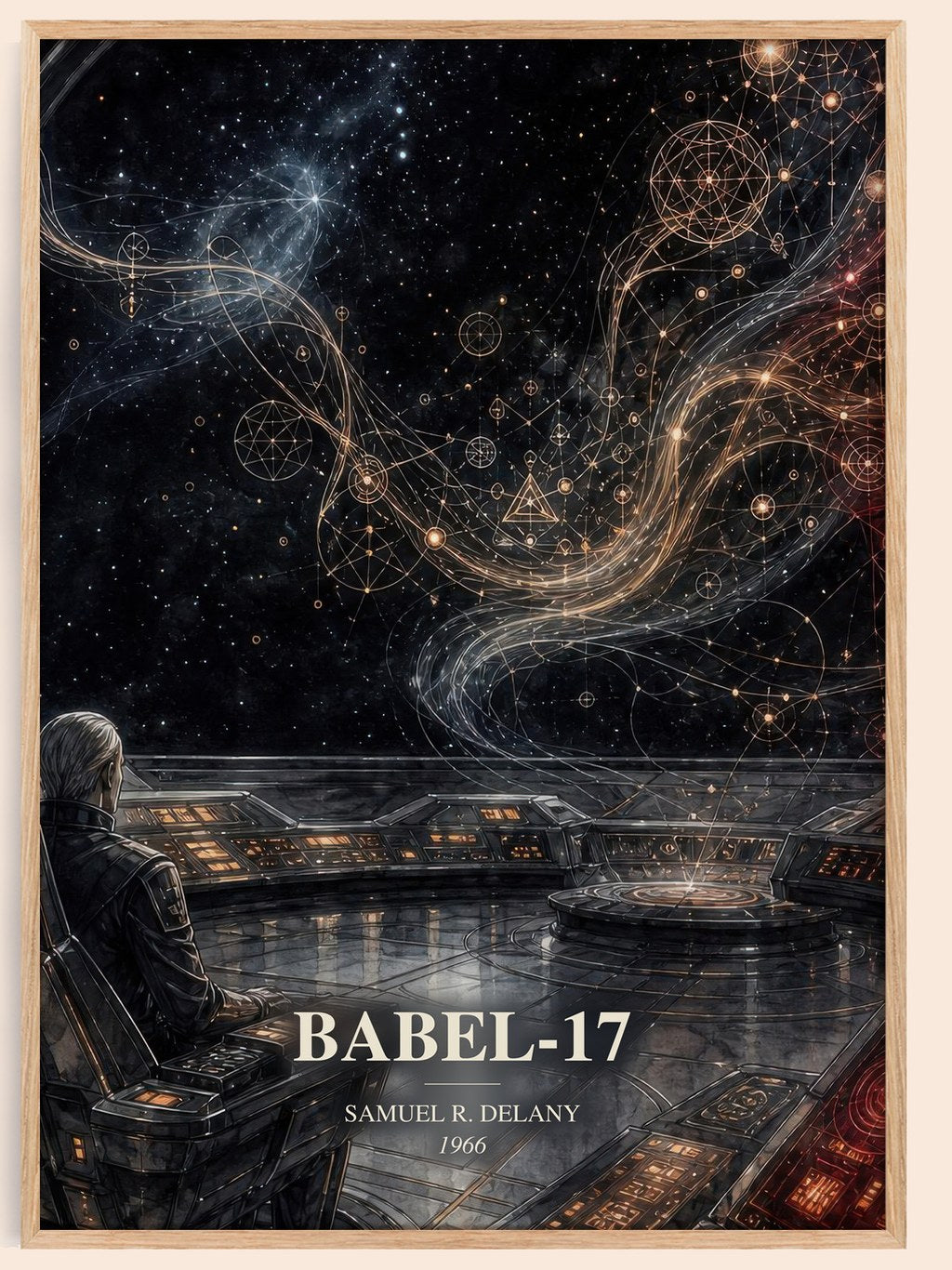 Babel-17 watercolour book poster by Samuel R. Delany – framed literary art print