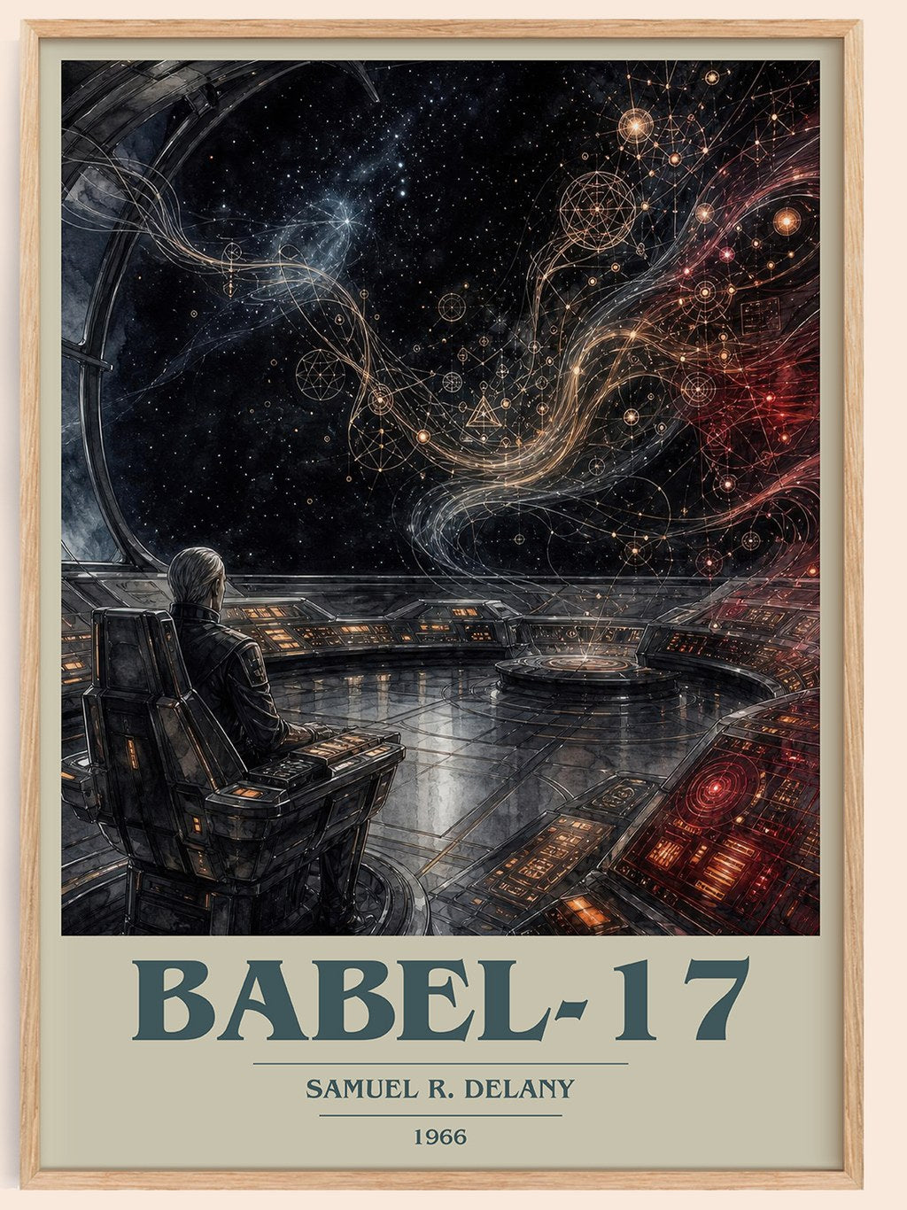 Babel-17 book cover book poster by Samuel R. Delany – framed literary art print