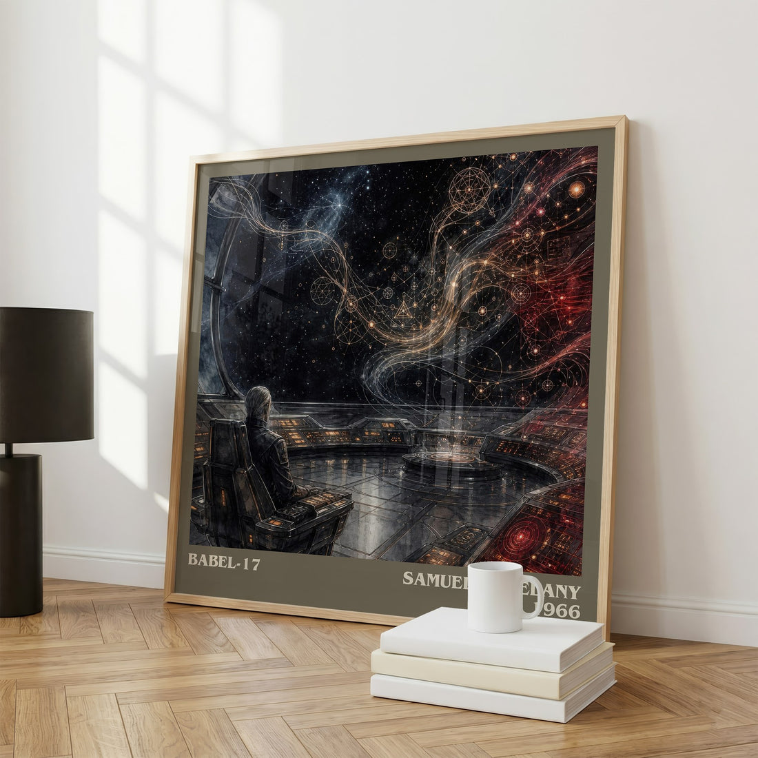 Babel-17 literary print framed by window – literary home decor