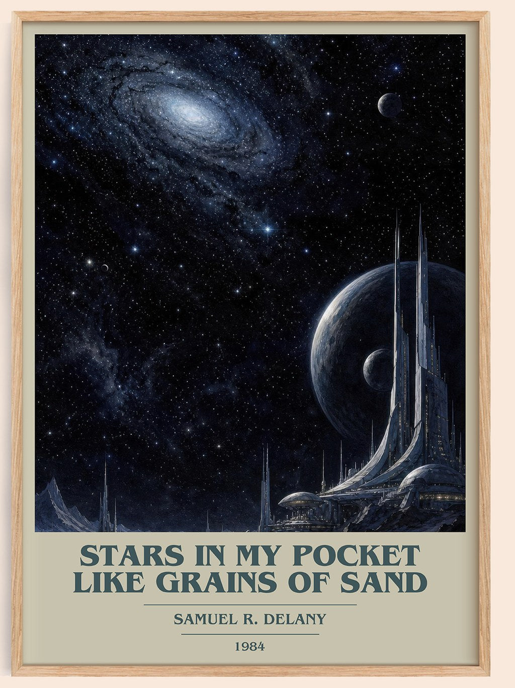 Stars in my pocket like grains of sand book cover book poster by Samuel R. Delany – framed literary art print