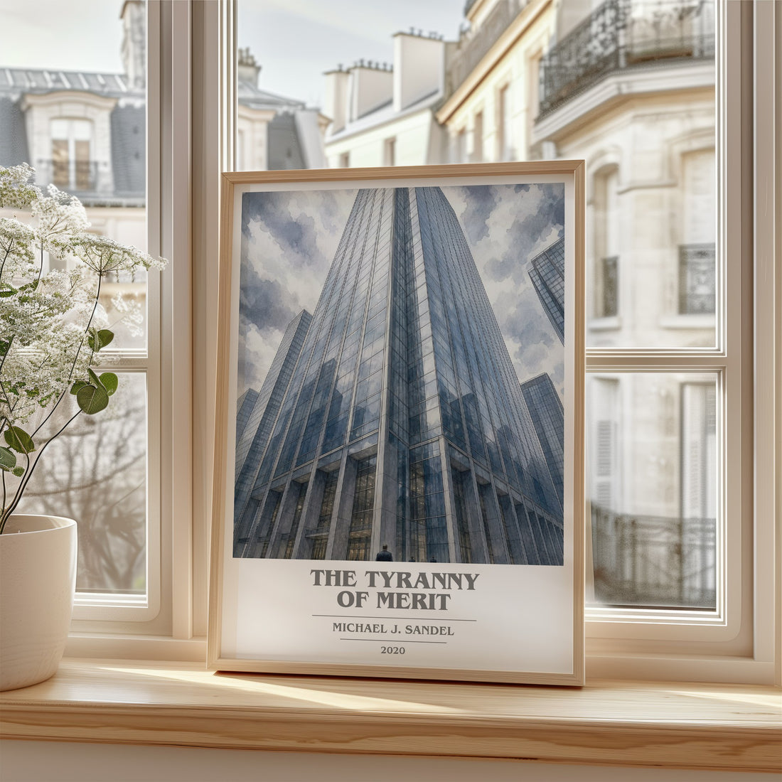 The Tyranny of Merit book cover poster colour and style options – Michael J. Sandel book art