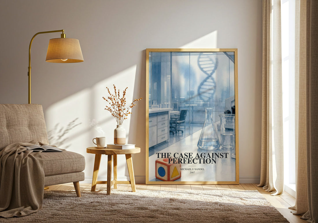 The Case against Perfection watercolour print in frame leaning in hallway – philosophy wall art