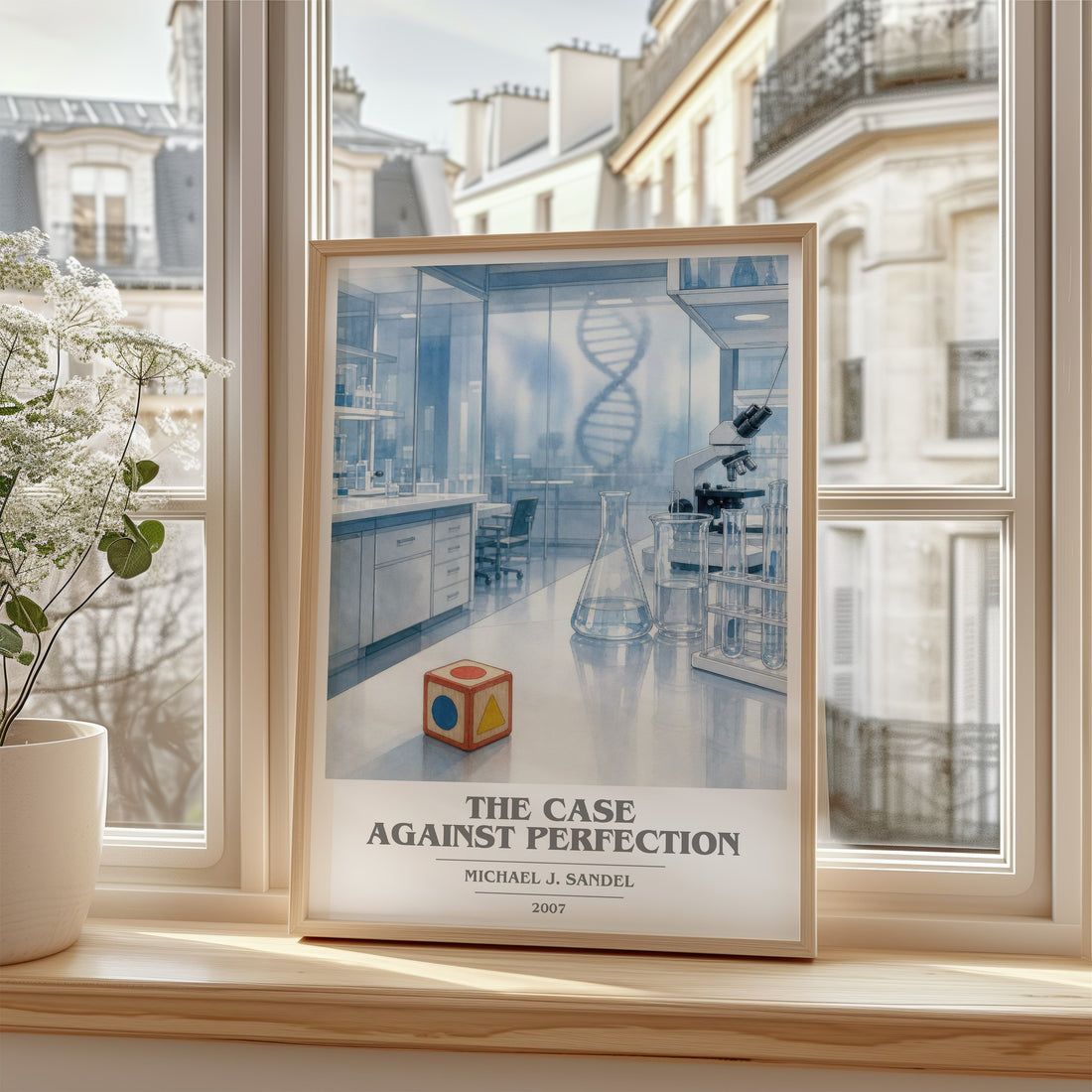The Case against Perfection book cover poster colour and style options – Michael J. Sandel book art