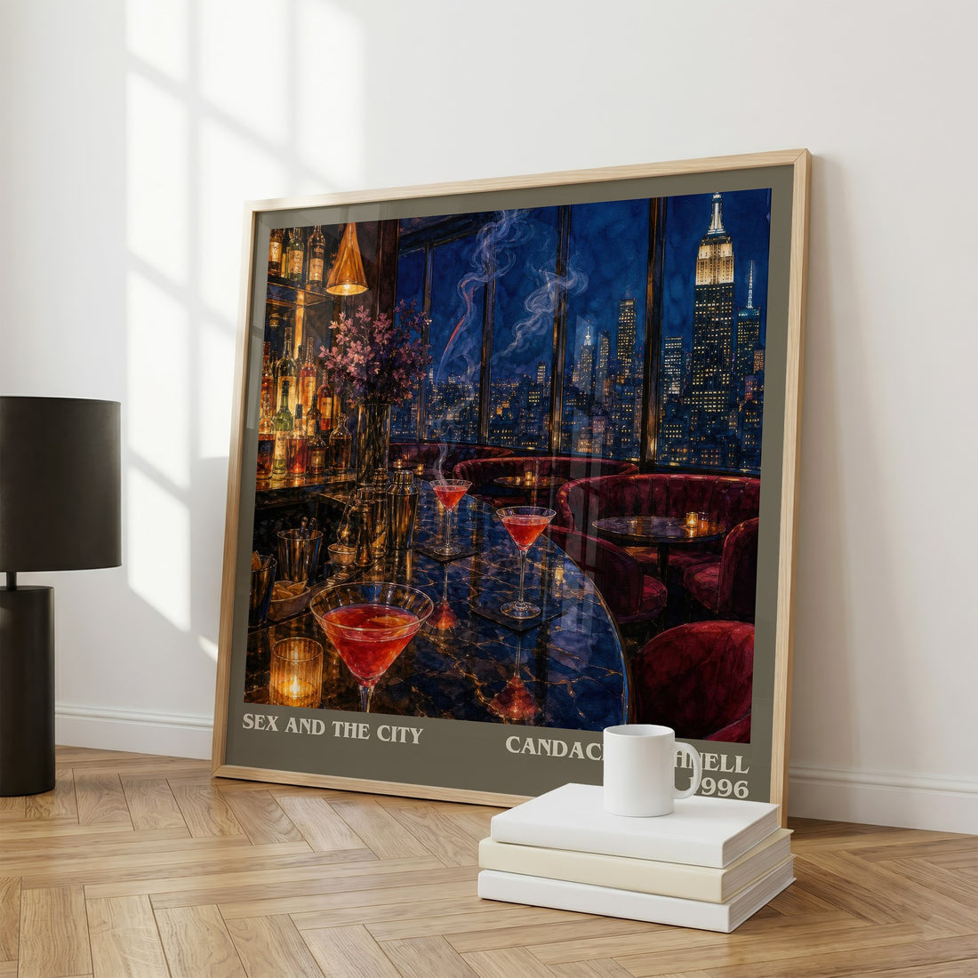 Sex and the City literary print framed by window – literary home decor