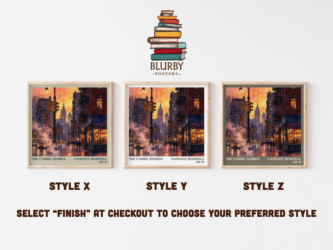 The Carrie diaries literary print in frame leaning in hallway – young adult wall art (mockup)