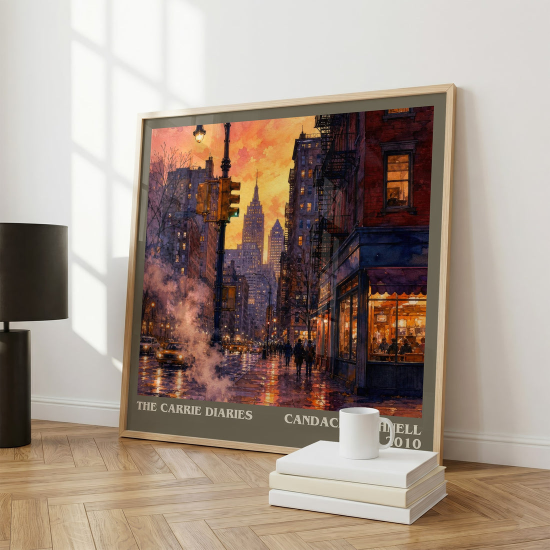 The Carrie diaries literary print framed by window – literary home decor
