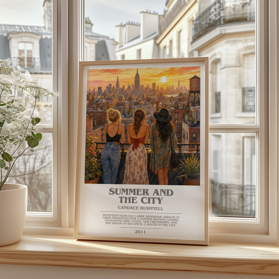 Summer and the city bookish poster colour and style options – Candace Bushnell book art