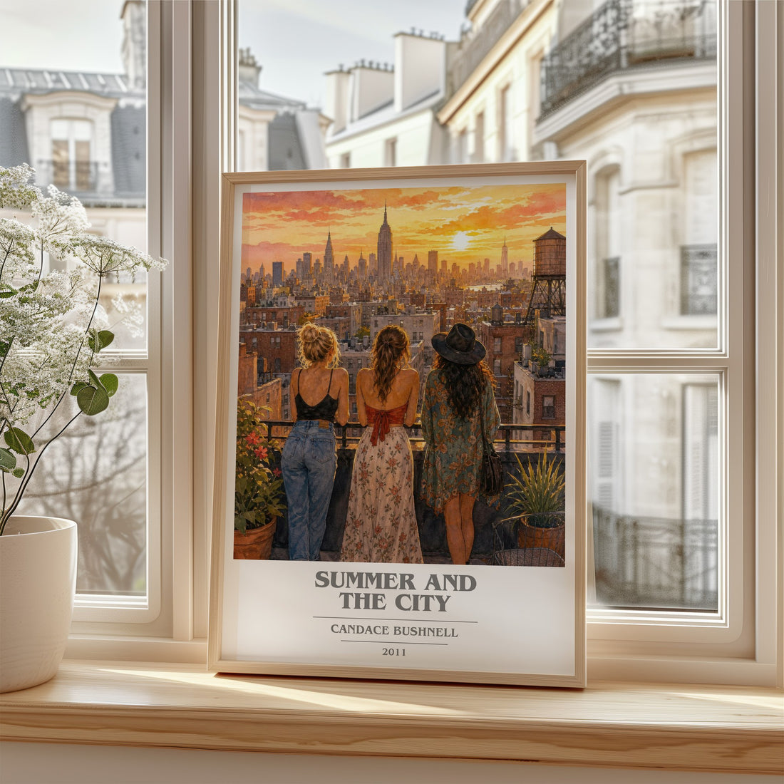 Summer and the city book cover poster colour and style options – Candace Bushnell book art
