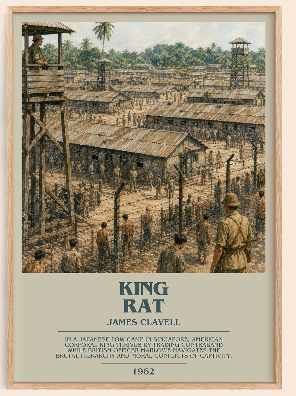 King Rat bookish book poster by James Clavell – framed literary art print