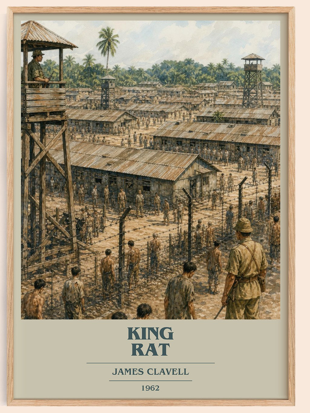 King Rat book cover book poster by James Clavell – framed literary art print