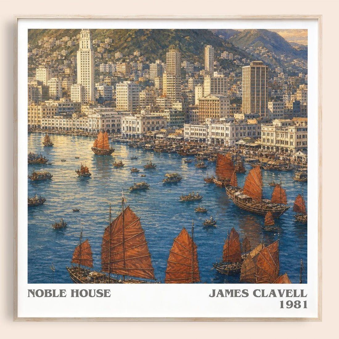 Noble House literary book poster by James Clavell – framed literary art print