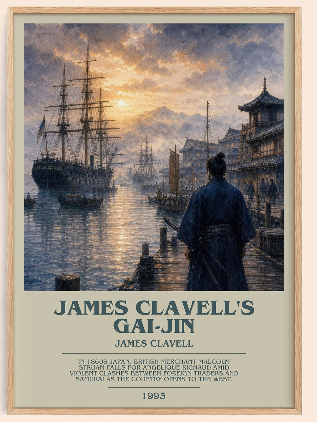 James Clavell's Gai-Jin bookish book poster by James Clavell – framed literary art print
