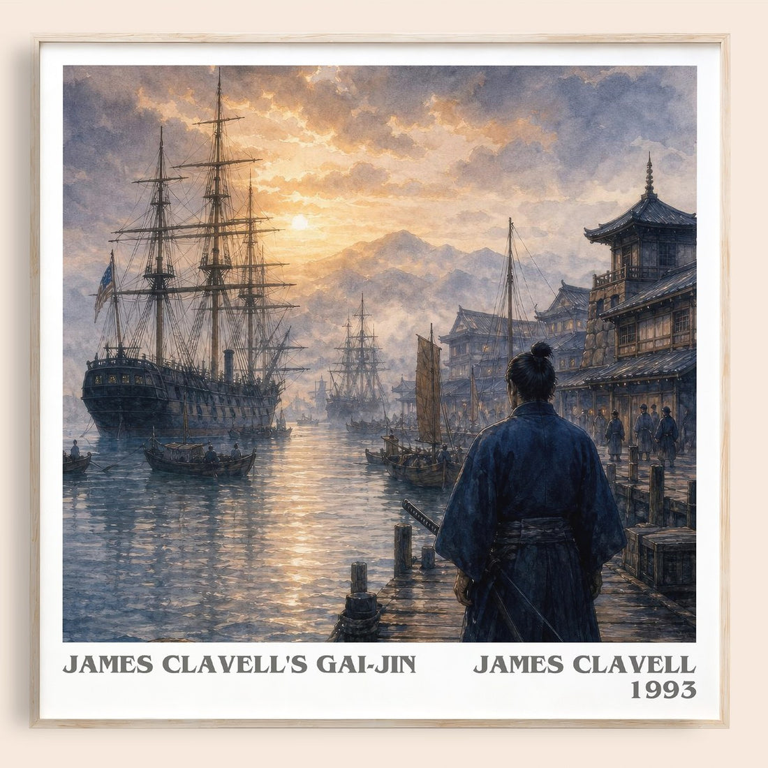 James Clavell's Gai-Jin literary book poster by James Clavell – framed literary art print