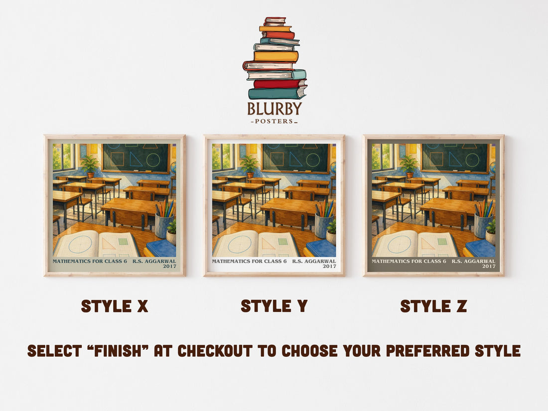 Mathematics For Class 6 literary print in frame leaning in hallway – non fiction wall art (mockup)