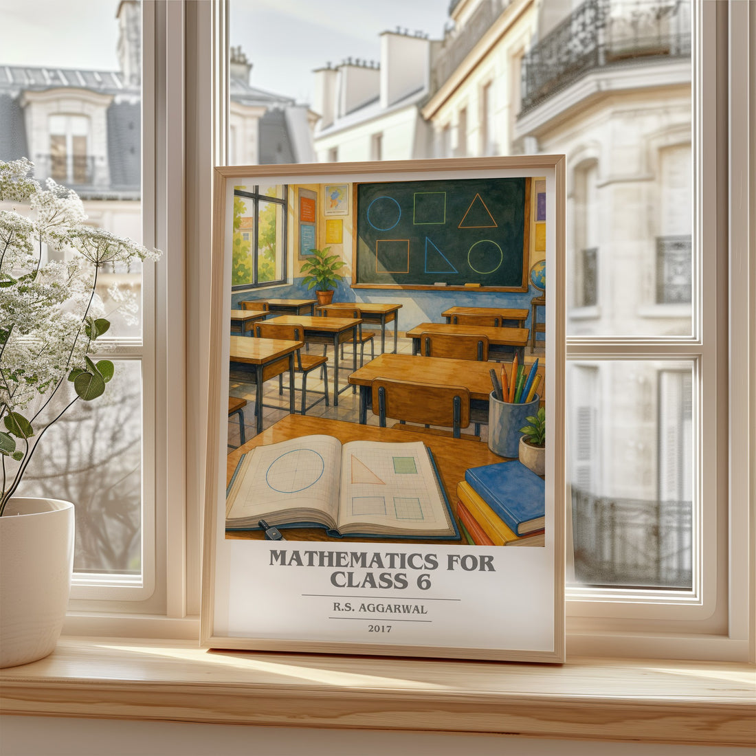 Mathematics For Class 6 book cover poster colour and style options – R.S. Aggarwal book art