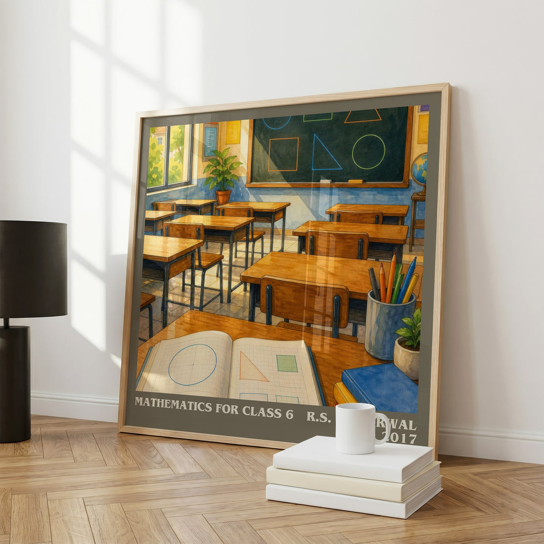 Mathematics For Class 6 literary print framed by window – literary home decor