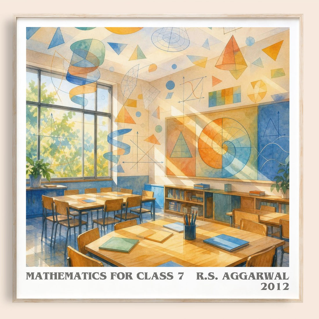 Mathematics For Class 7 literary book poster by R.S. Aggarwal – framed literary art print