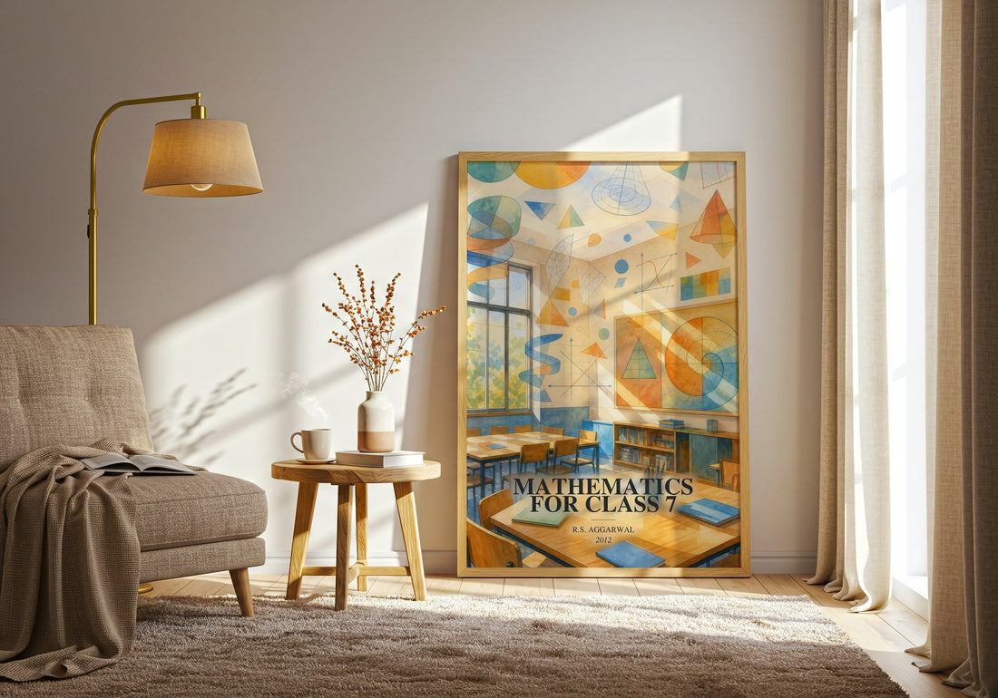Mathematics For Class 7 watercolour print in frame leaning in hallway – non fiction wall art