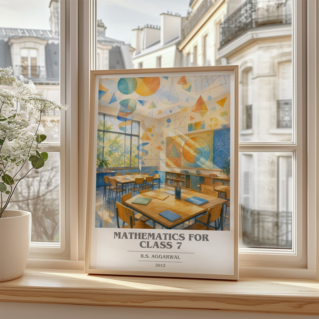 Mathematics For Class 7 book cover poster colour and style options – R.S. Aggarwal book art