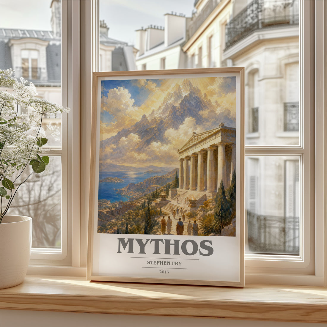 Mythos book cover poster colour and style options – Stephen Fry book art