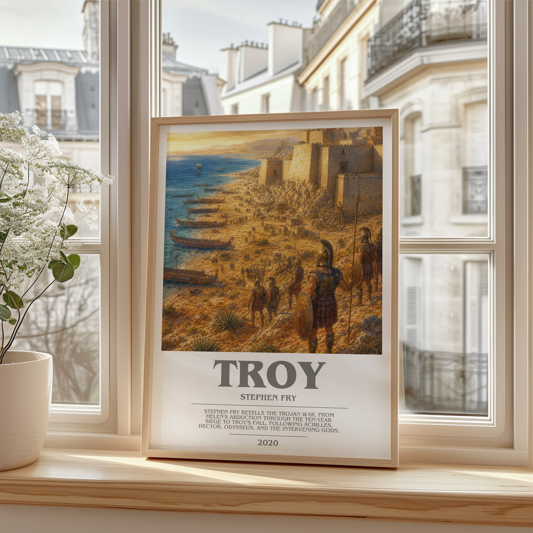 Troy bookish poster colour and style options – Stephen Fry book art